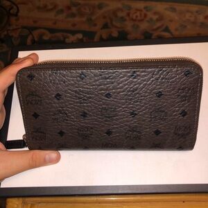 MCM Dark Brown Zip-Around Wallet